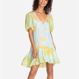 Johnny Was x Amanda Bond Alix Tie Dye Sheer Puff Sleeve Mini Dress